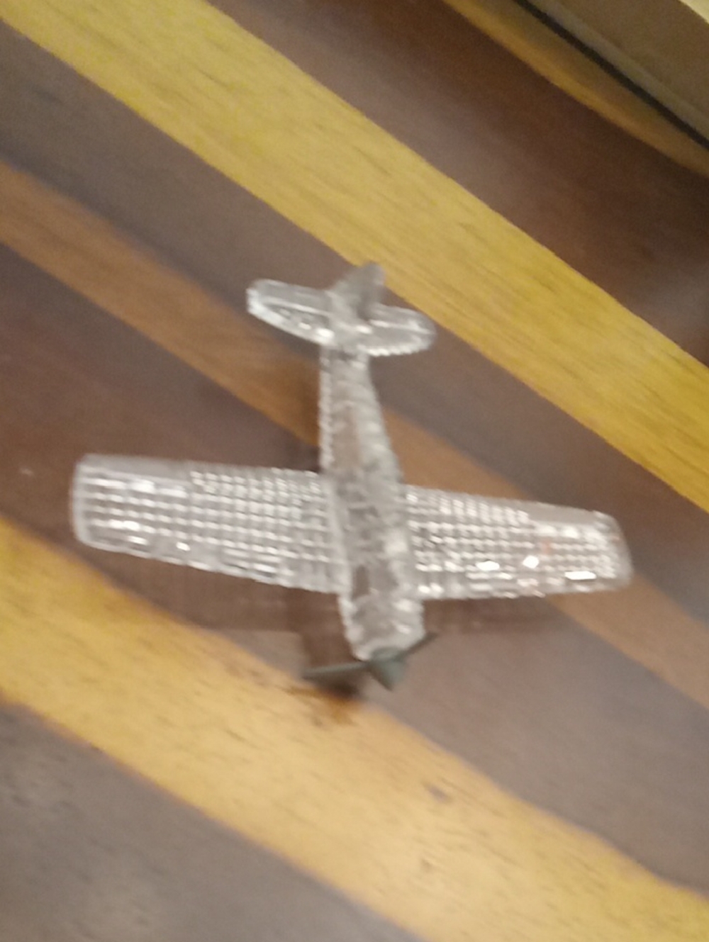 Clear Glass Airplane Figurine - Decorative Crystal-Look Plane